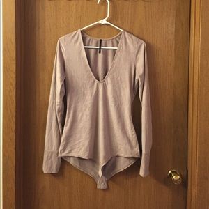 Suede body suit